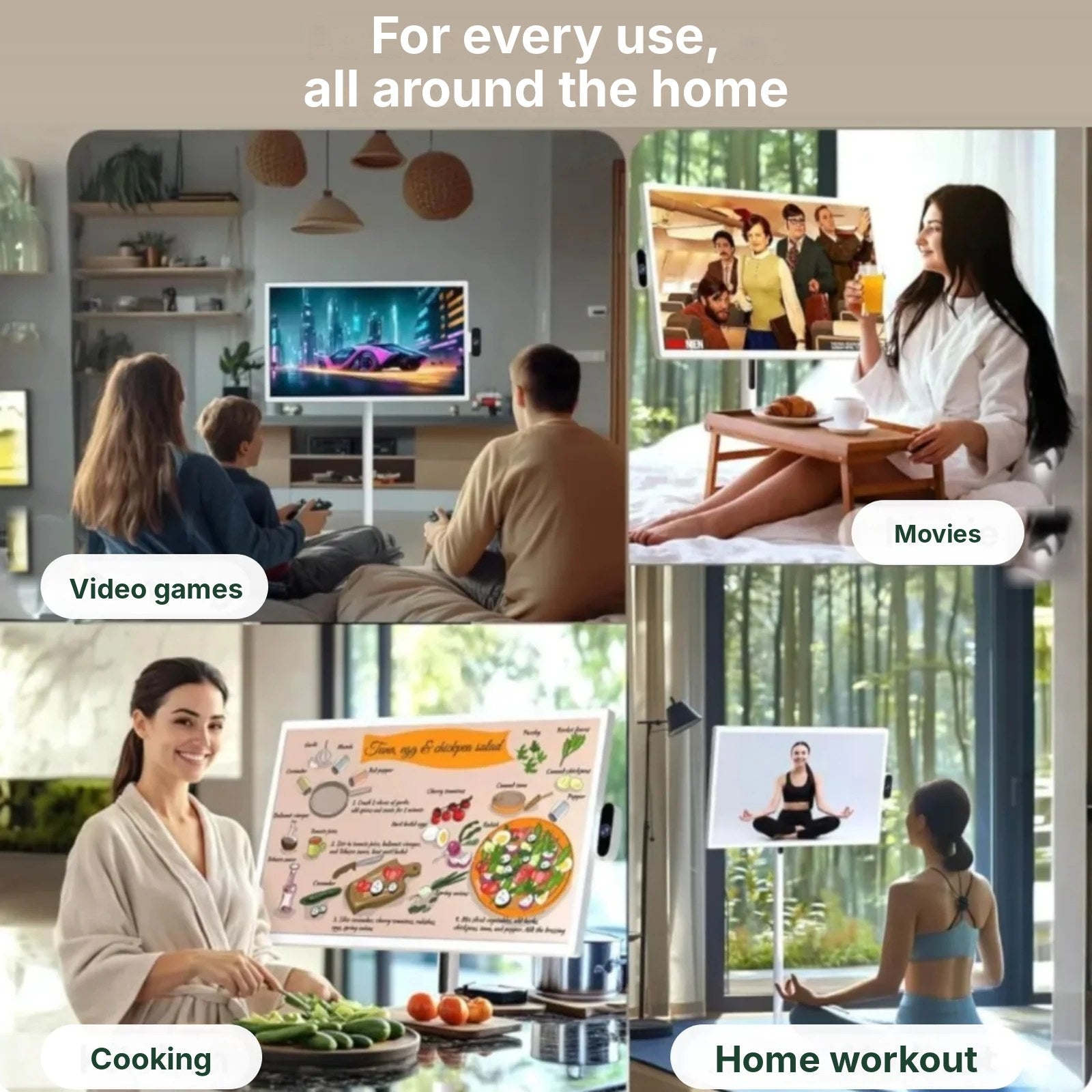 TV HOME for every use: video games, films, cooking, home workouts