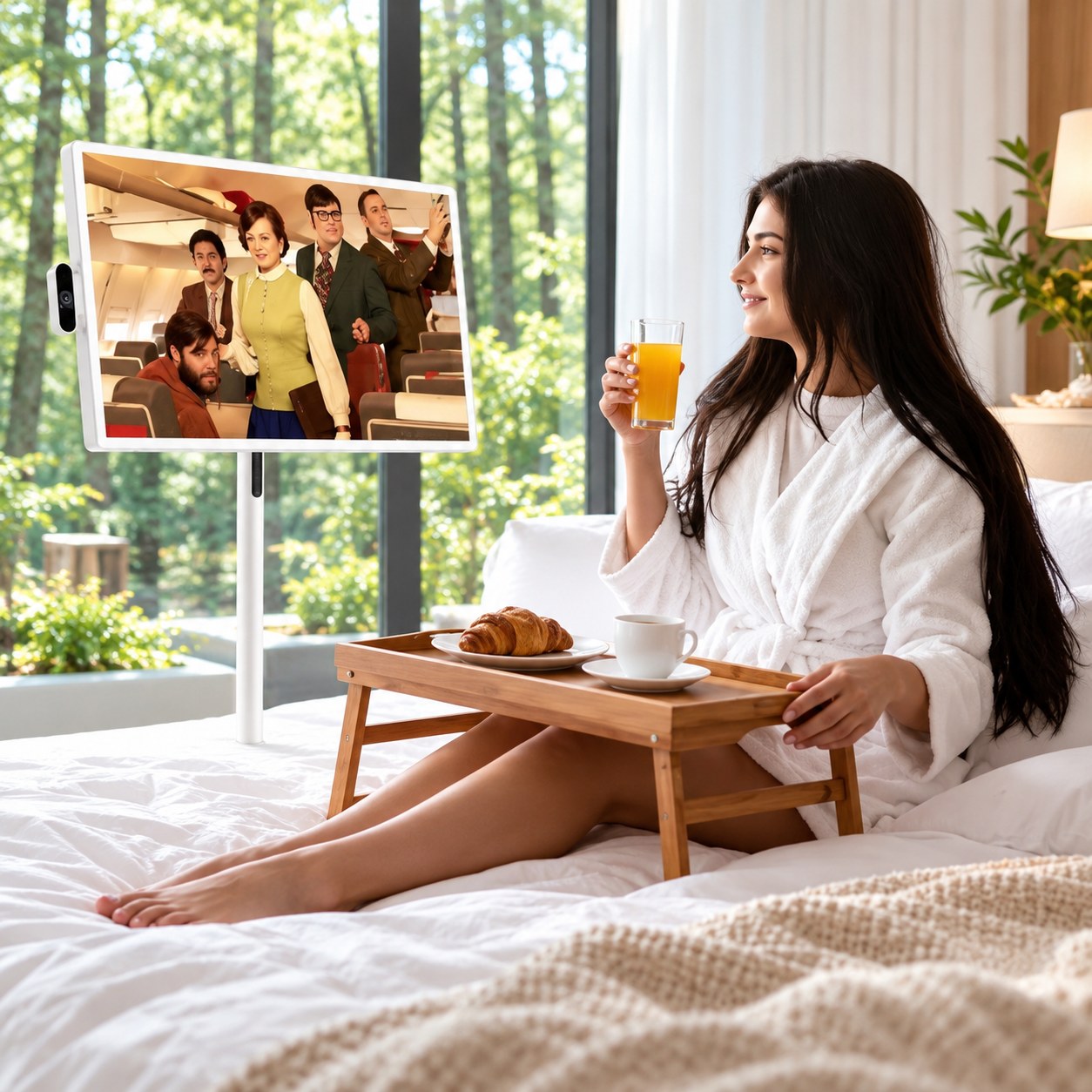 Watching a film in bed with TV HOME